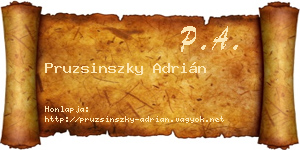 Pruzsinszky Adrián névjegykártya