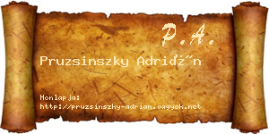 Pruzsinszky Adrián névjegykártya