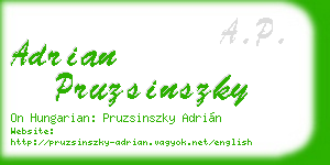 adrian pruzsinszky business card